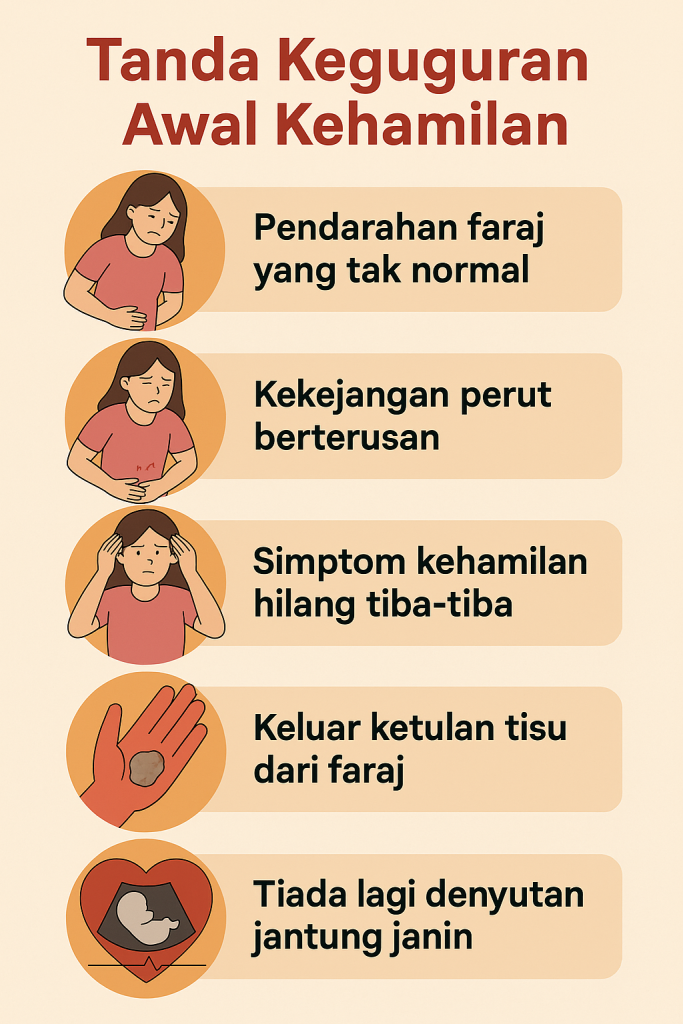 tanda keguguran awal kehamilan