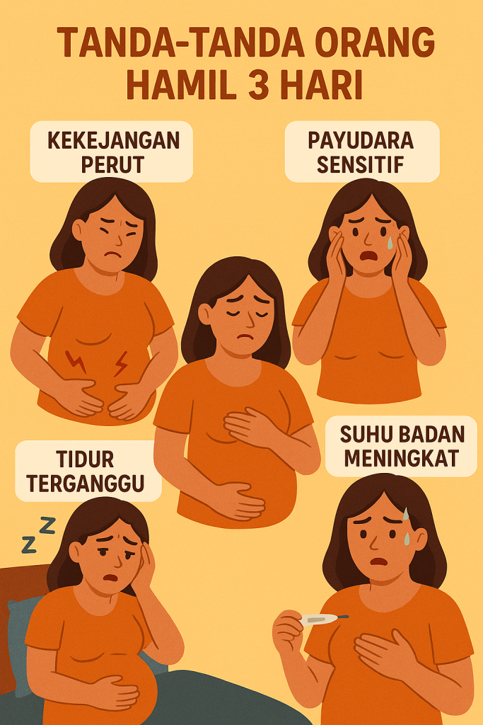 tanda-tanda orang hamil 3 hari