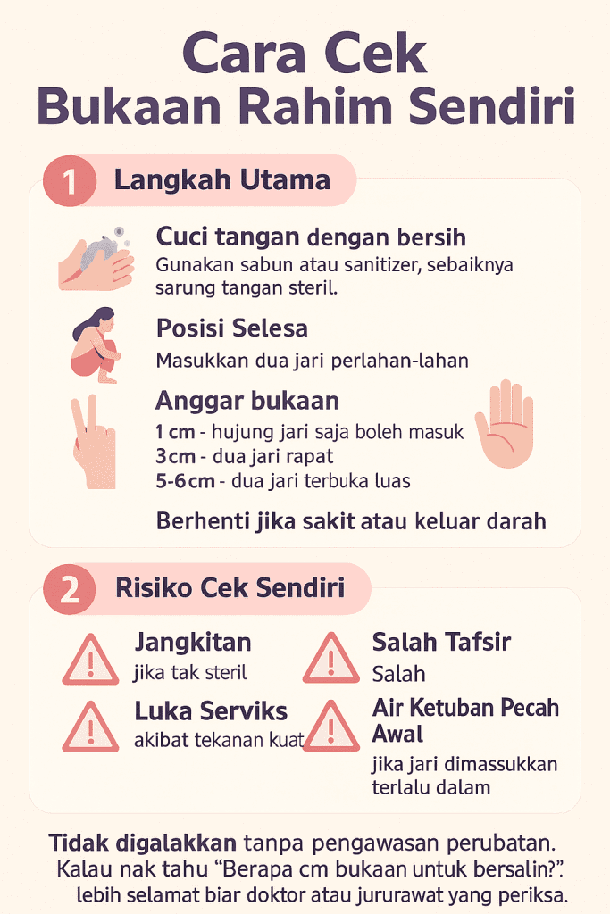 cara cek bukaan rahim sendiri