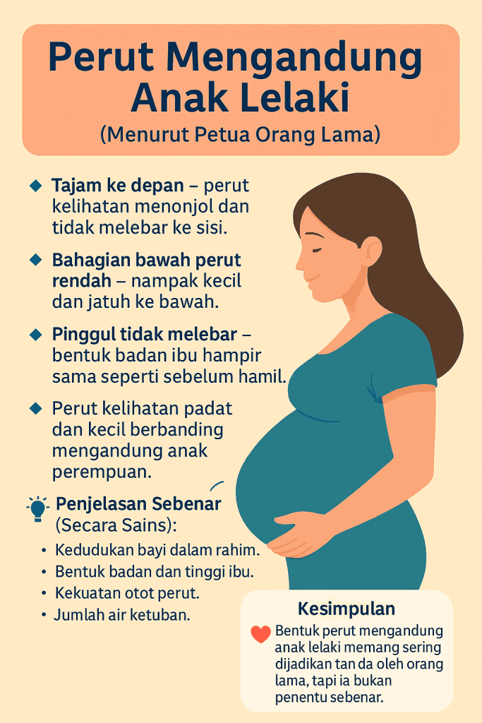 perut mengandung anak lelaki