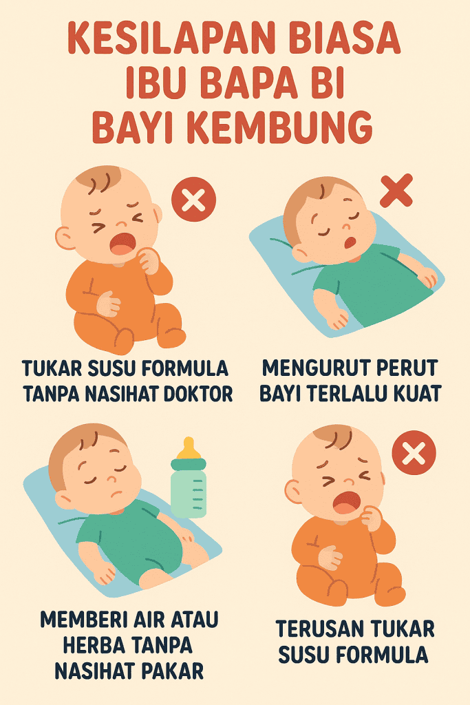 petua hilangkan kembung perut bayi