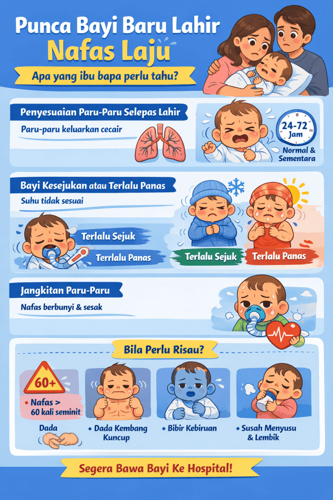 punca bayi baru lahir nafas laju