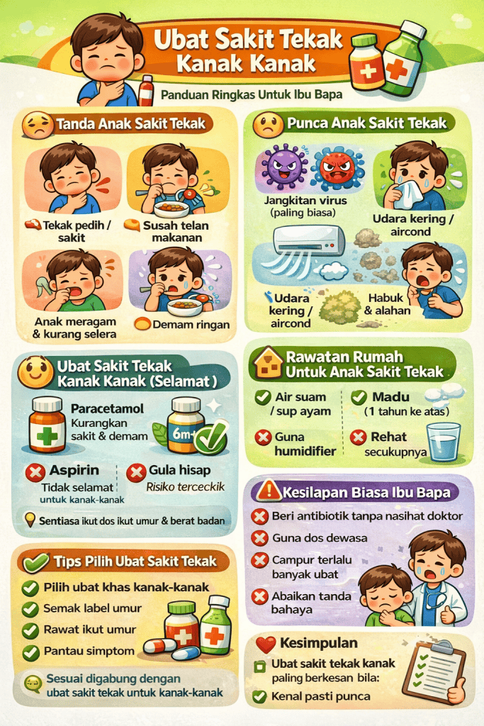 ubat sakit tekak kanak kanak