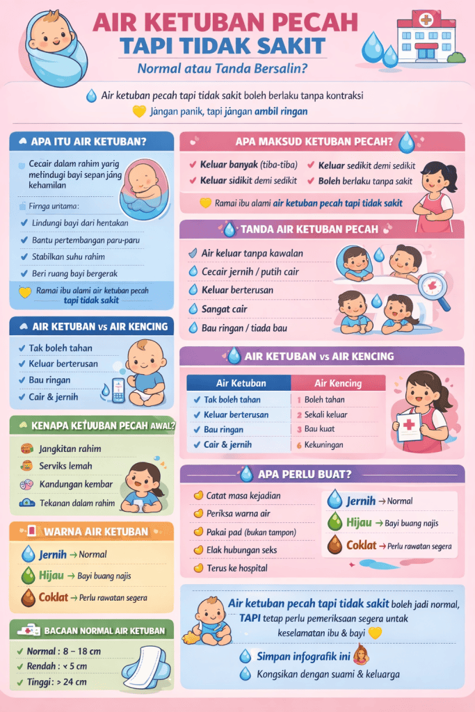 air ketuban pecah tapi tidak sakit
