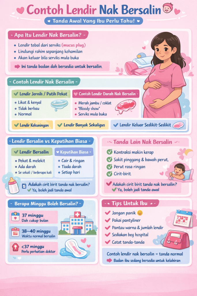 contoh lendir nak bersalin