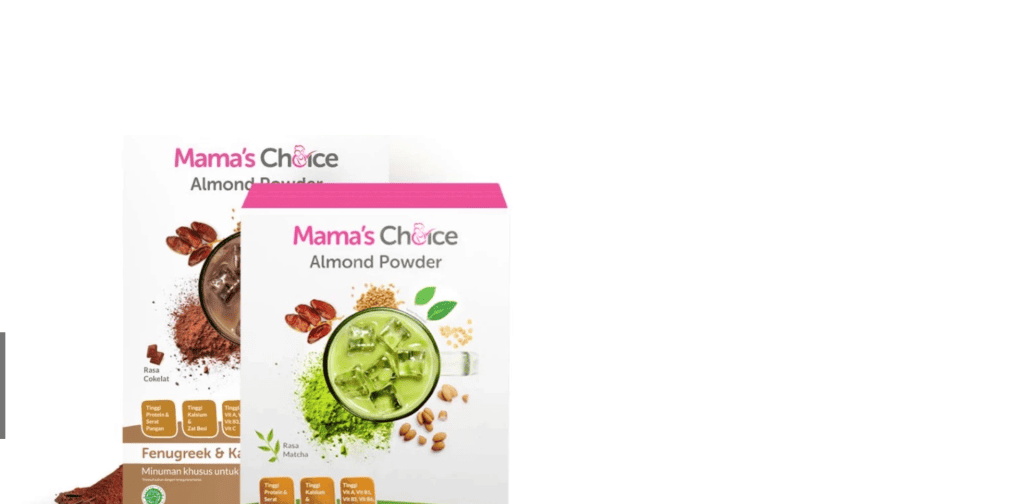 Pack of Mama's Choice Almond Powder, a natural milk booster supplement with almonds, designed to support women's health and enhance milk production in Malaysia.
