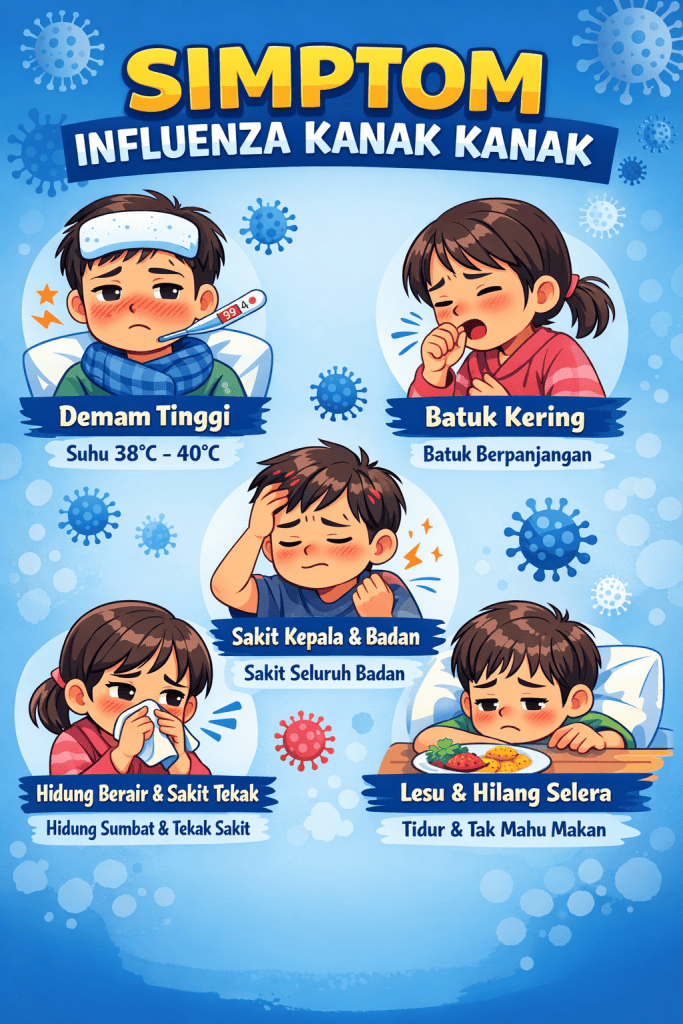 simptom influenza kanak kanak