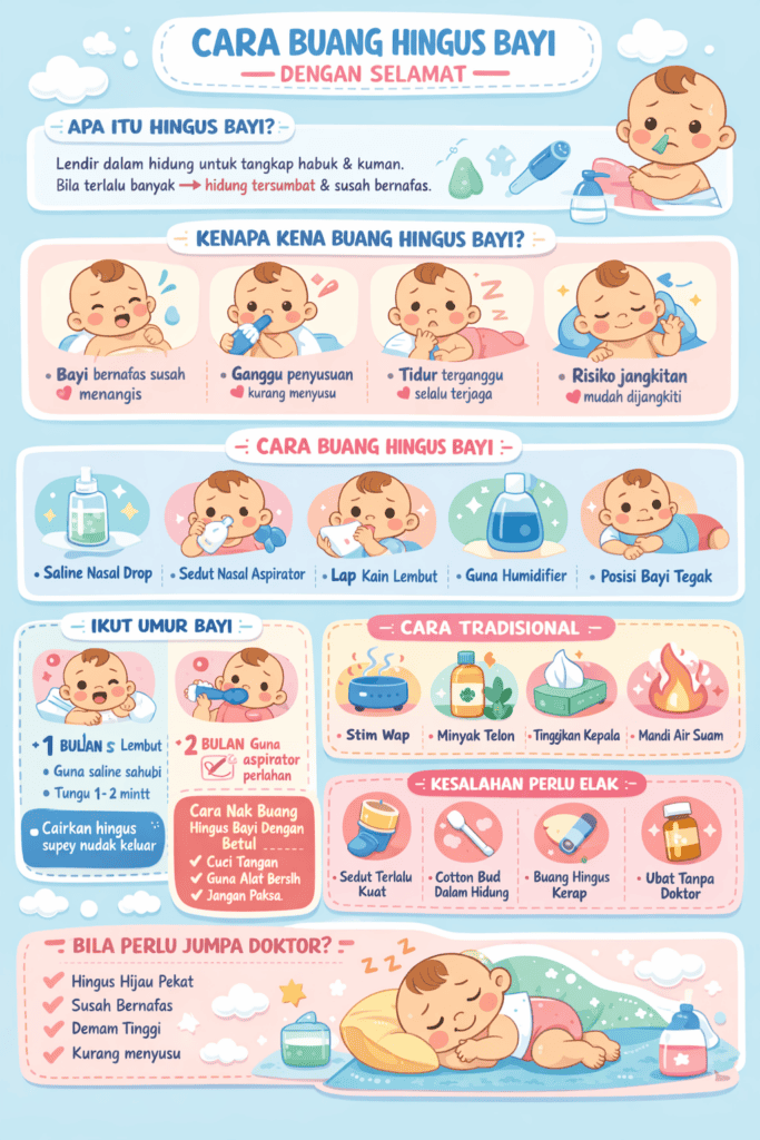 cara buang hingus bayi