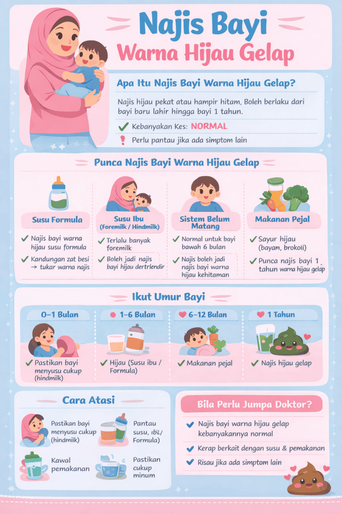 najis bayi warna hijau gelap